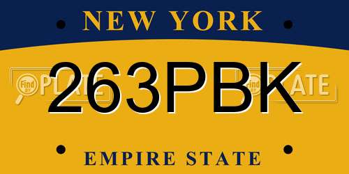263PBK New York License Plate