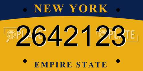 2642123 New York License Plate