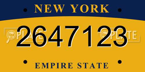 2647123 New York License Plate