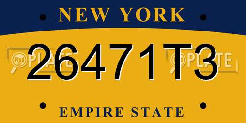 26471T3 New York License Plate