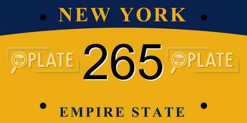 265 New York License Plate