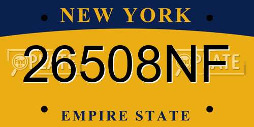 26508NF New York License Plate