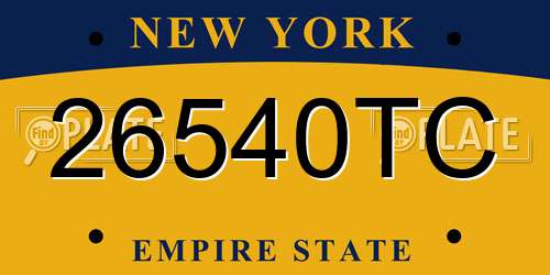 26540TC New York License Plate