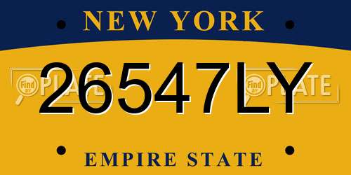 26547LY New York License Plate