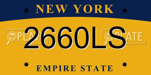 2660LS New York License Plate