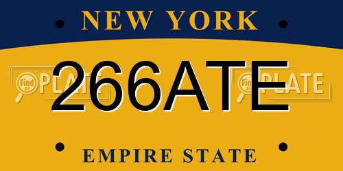 266ATE New York License Plate