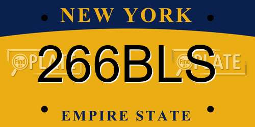 266BLS New York License Plate