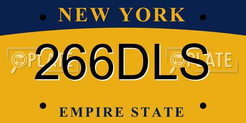 266DLS New York License Plate