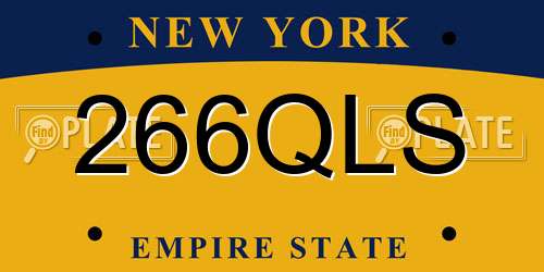 266QLS New York License Plate