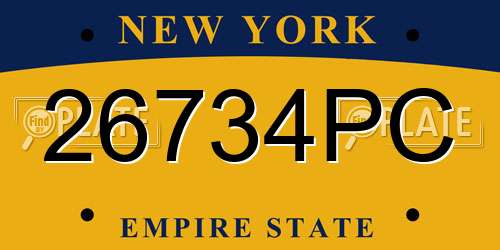 26734PC New York License Plate