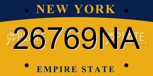 26769NA New York License Plate