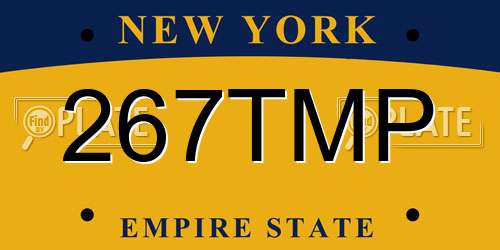 267TMP New York License Plate