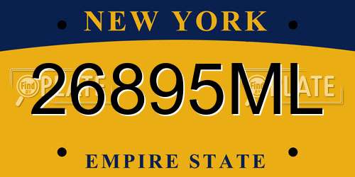 26895ML New York License Plate