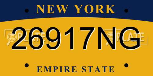 26917NG New York License Plate