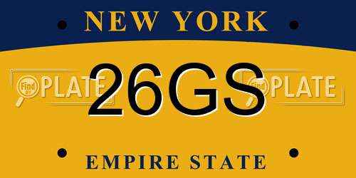 26GS New York License Plate
