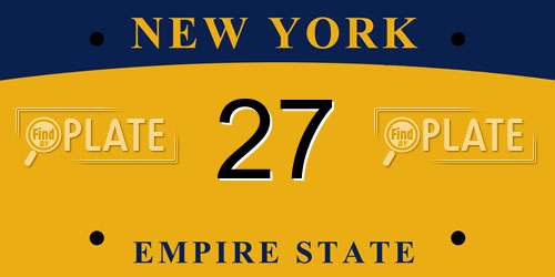 27 New York License Plate