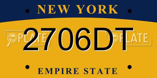2706DT New York License Plate
