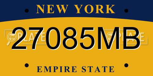 27085MB New York License Plate