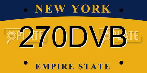 270DVB New York License Plate