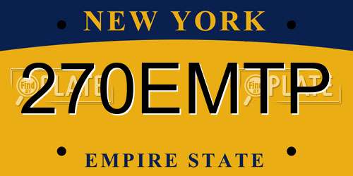270EMTP New York License Plate