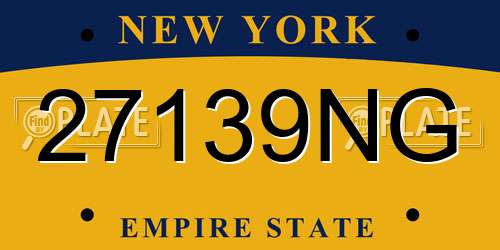 27139NG New York License Plate