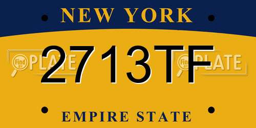 2713TF New York License Plate