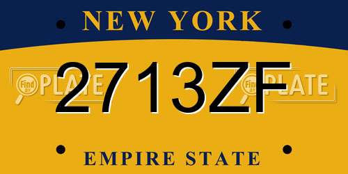 2713ZF New York License Plate