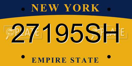 27195SH New York License Plate