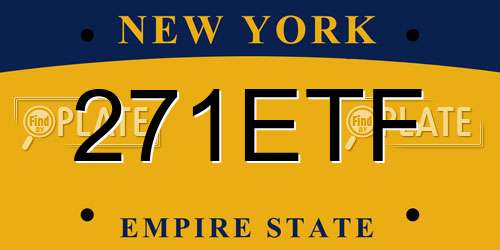 271ETF New York License Plate