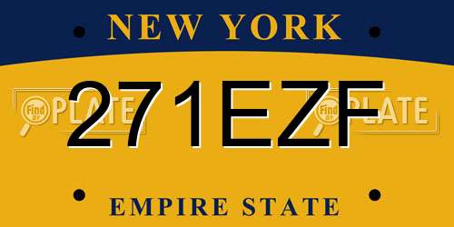271EZF New York License Plate