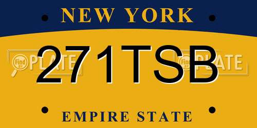 271TSB New York License Plate