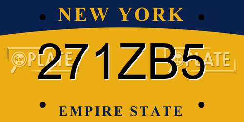 271ZB5 New York License Plate