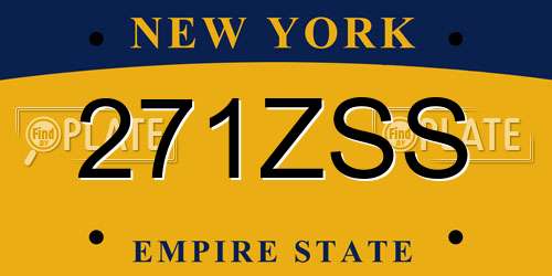 271ZSS New York License Plate
