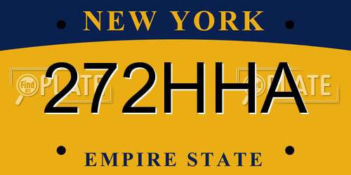 272HHA New York License Plate