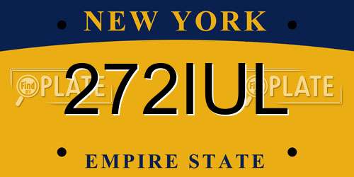 272IUL New York License Plate