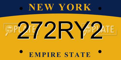 272RY2 New York License Plate