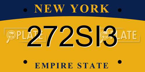 272SI3 New York License Plate