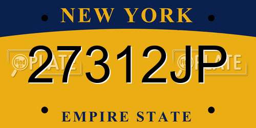 27312JP New York License Plate
