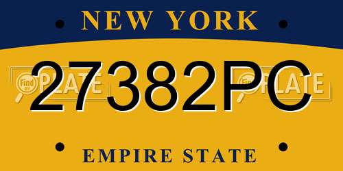 27382PC New York License Plate
