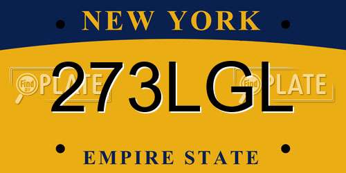 273LGL New York License Plate