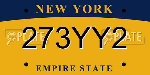 273YY2 New York License Plate