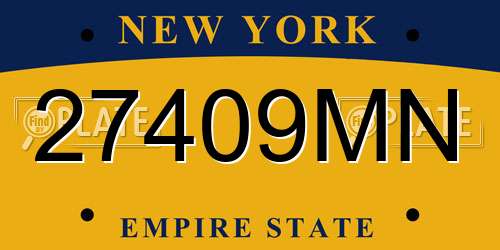 27409MN New York License Plate