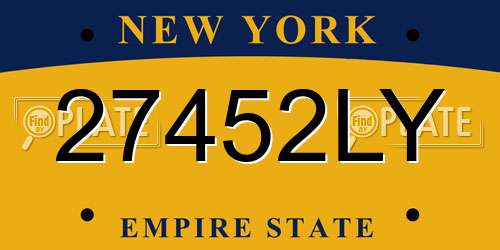 27452LY New York License Plate
