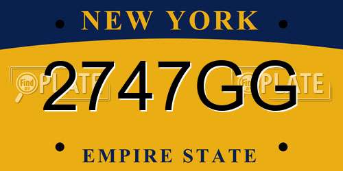 2747GG New York License Plate