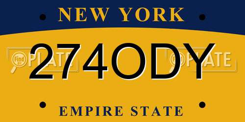 274ODY New York License Plate