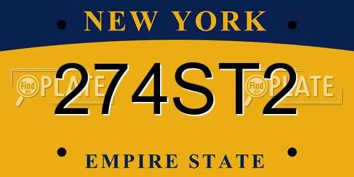 274ST2 New York License Plate