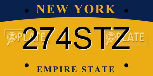 274STZ New York License Plate