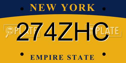 274ZHC New York License Plate