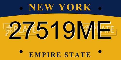 27519ME New York License Plate