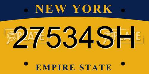 27534SH New York License Plate